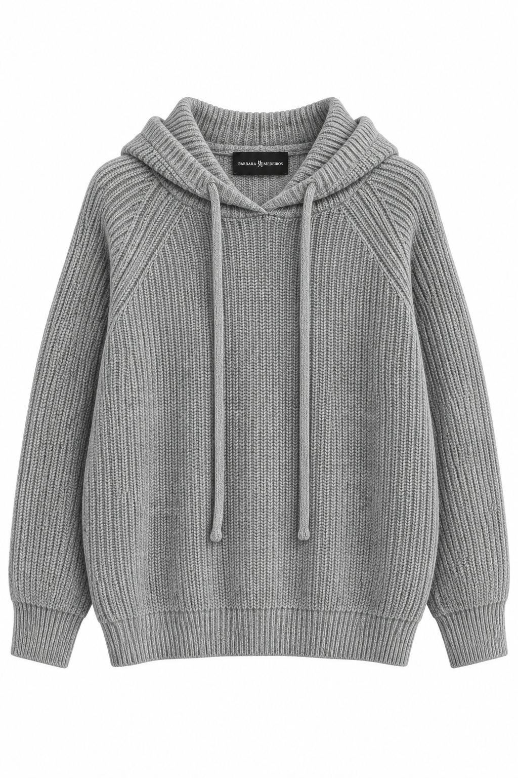 Cora knit hoodie grey – Bárbara Medeiros
