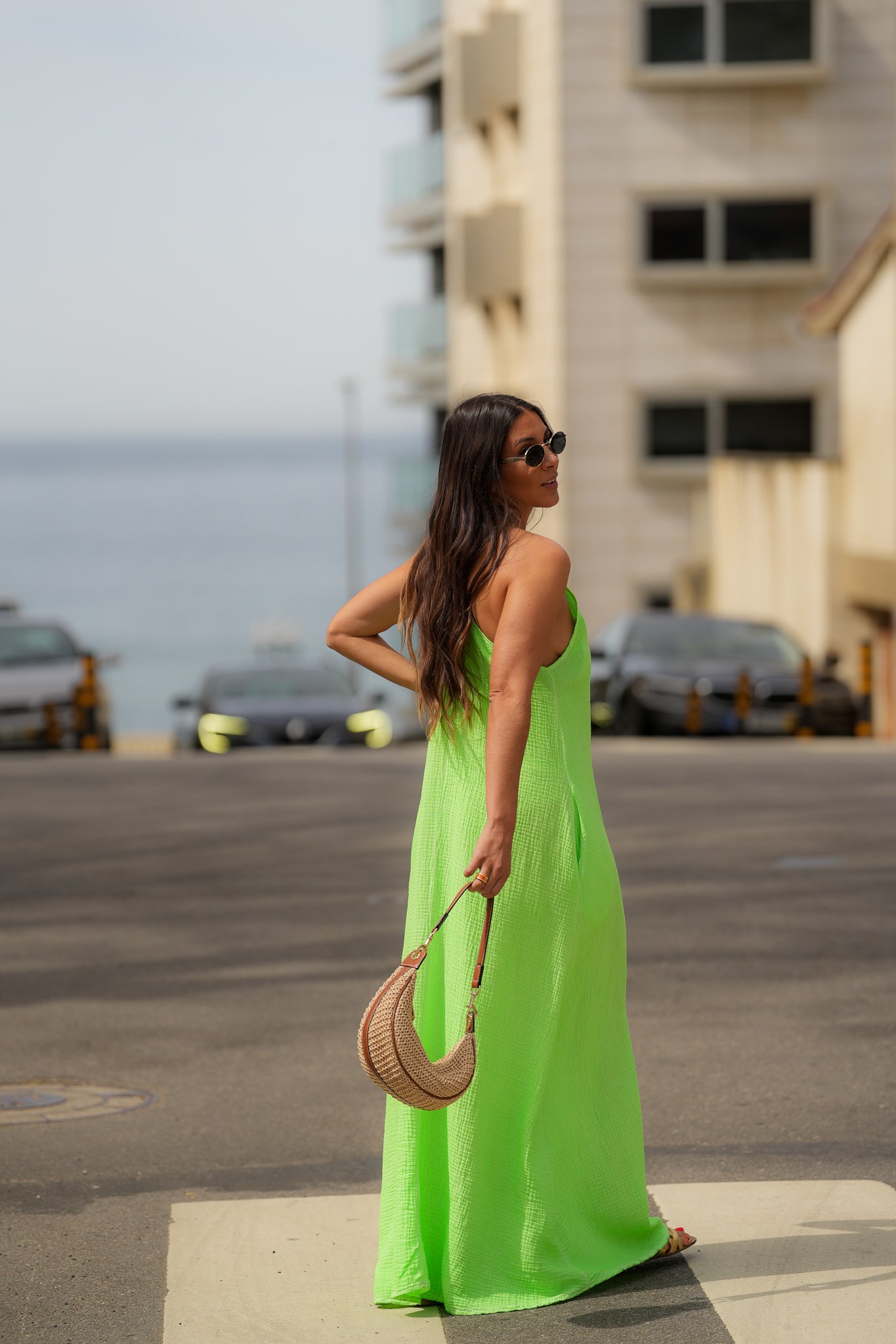 Neon Maxi Dress Green