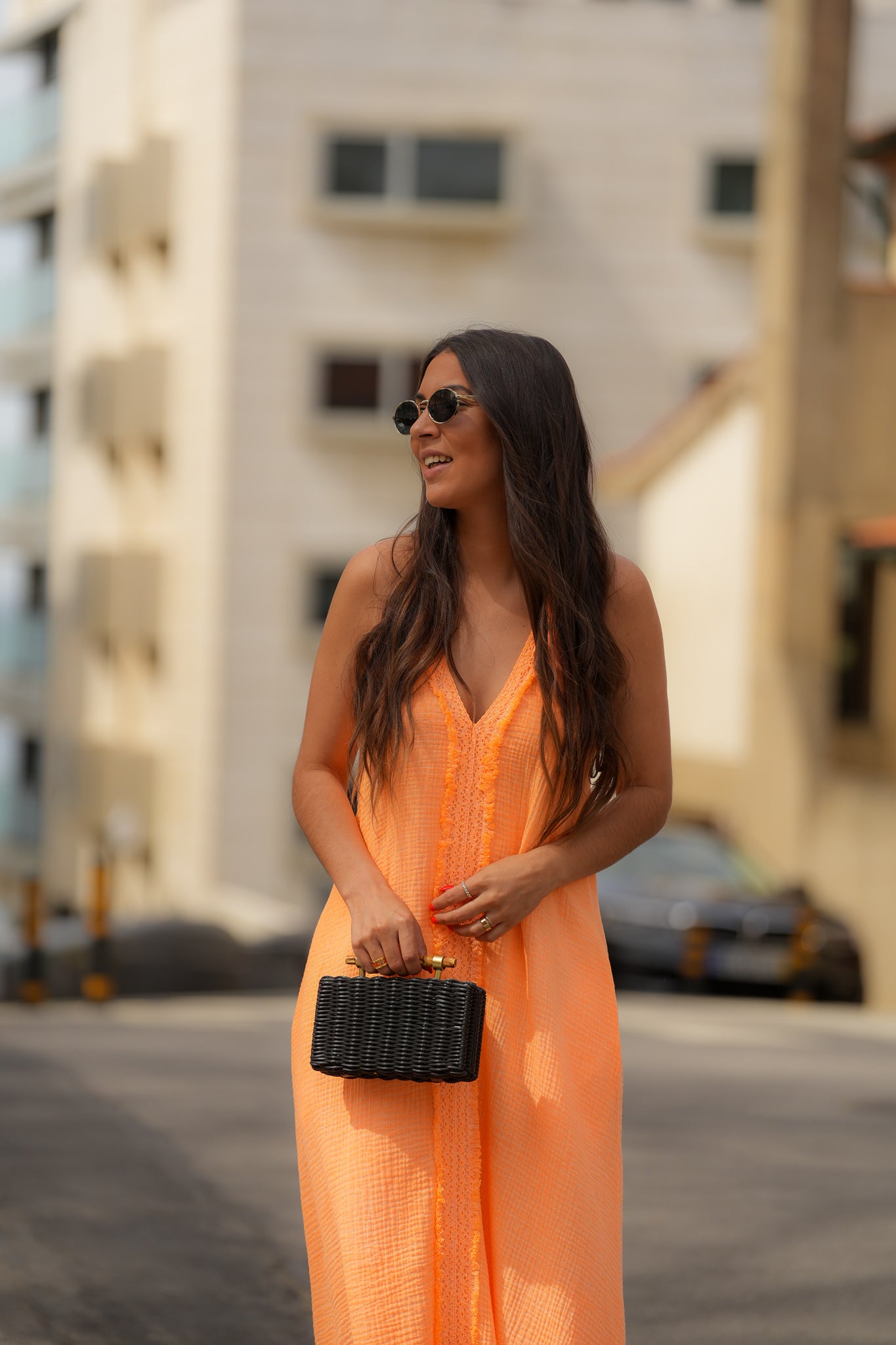 Neon Maxi Dress Orange