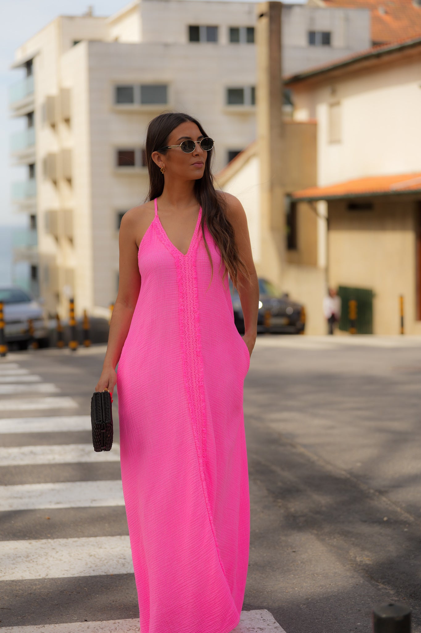 Neon Maxi Dress Pink