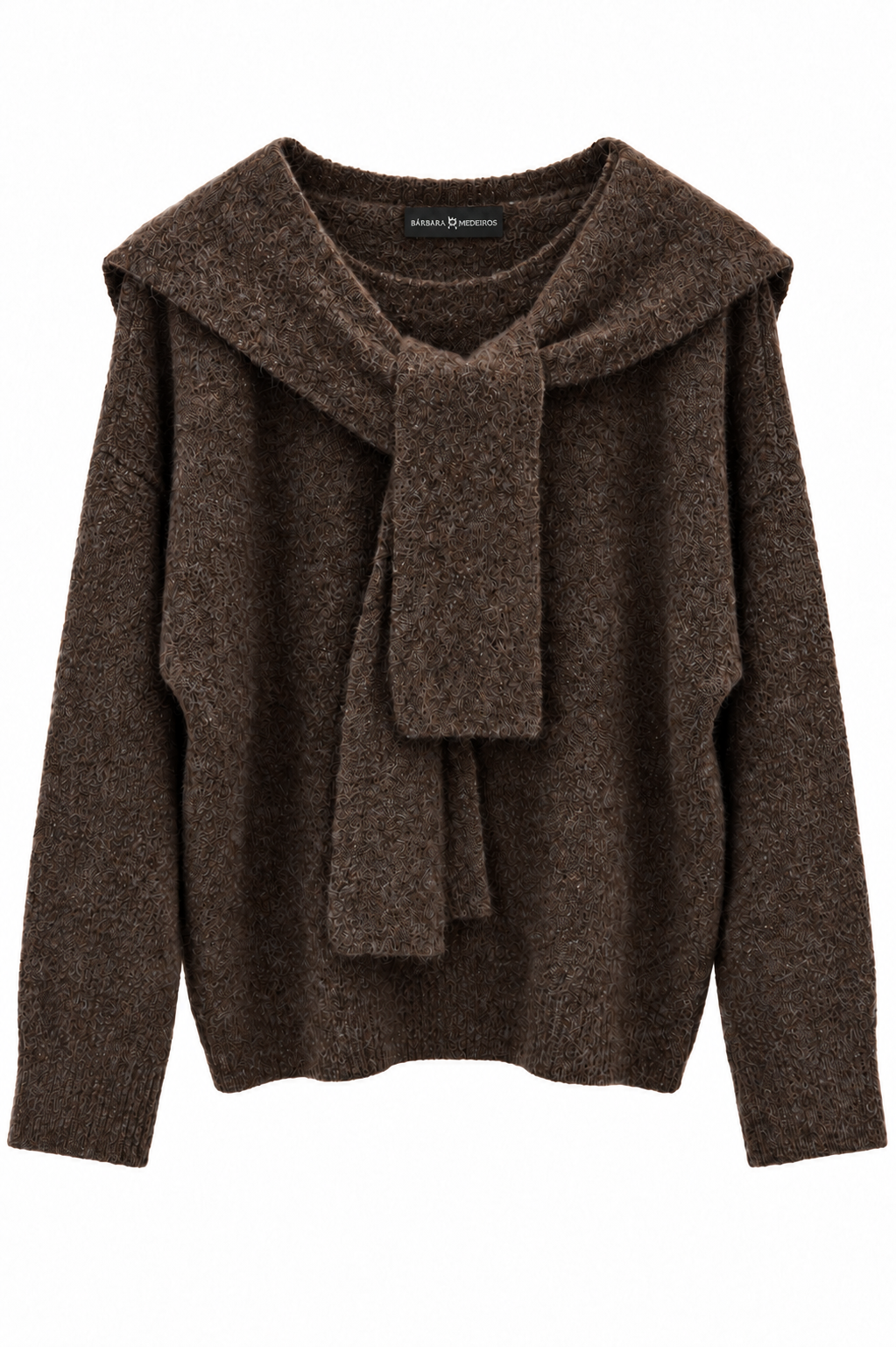Alícia Scarf Knit Sweater Brown