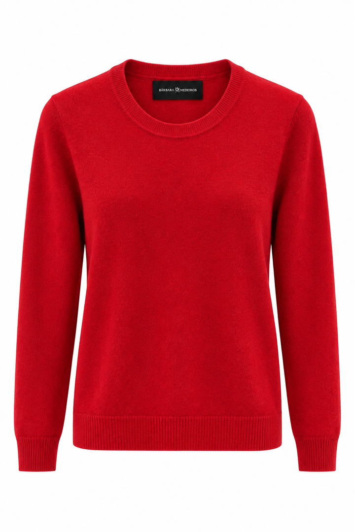 Cashmere Crew Neck Sweater red