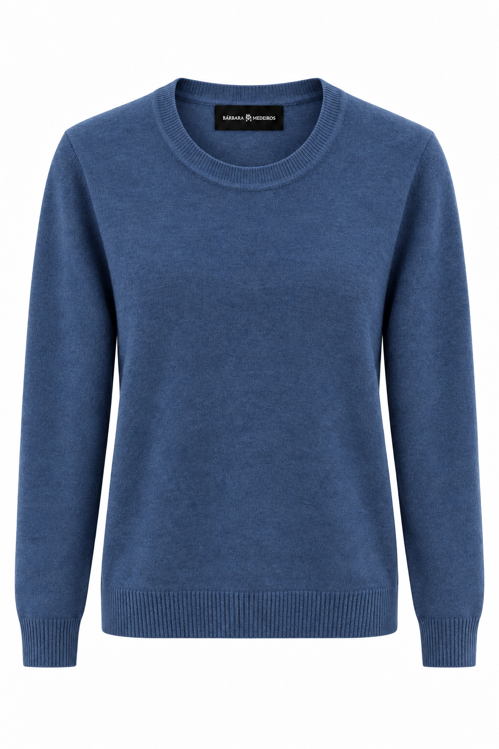 Cashmere Crew Neck Sweater Denim Blue