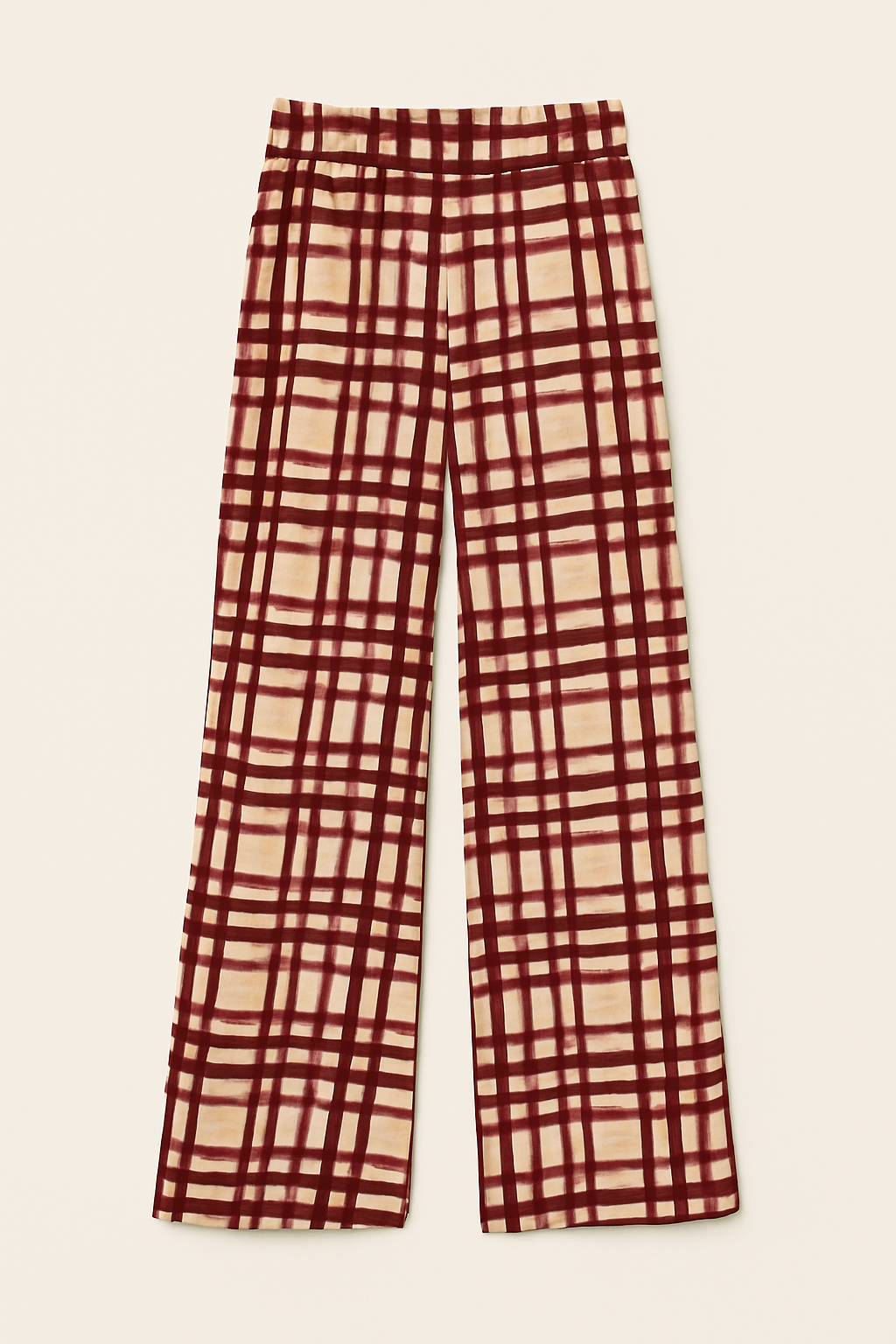 Sofia checkered pant burgundy