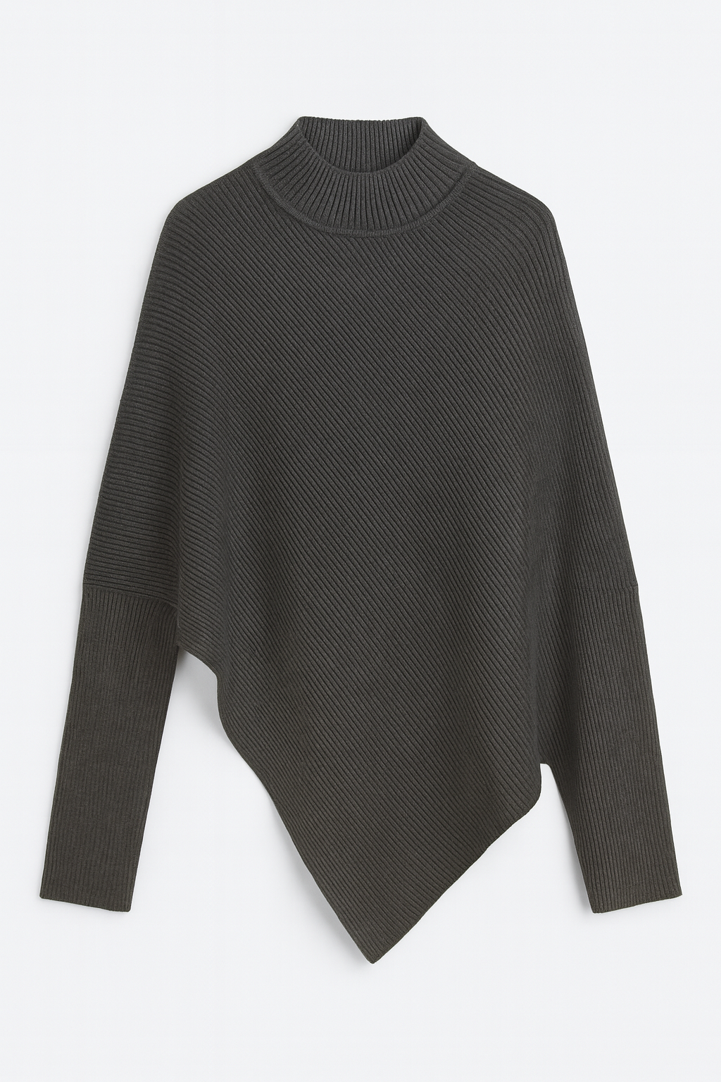 Knit Poncho Sweater grey
