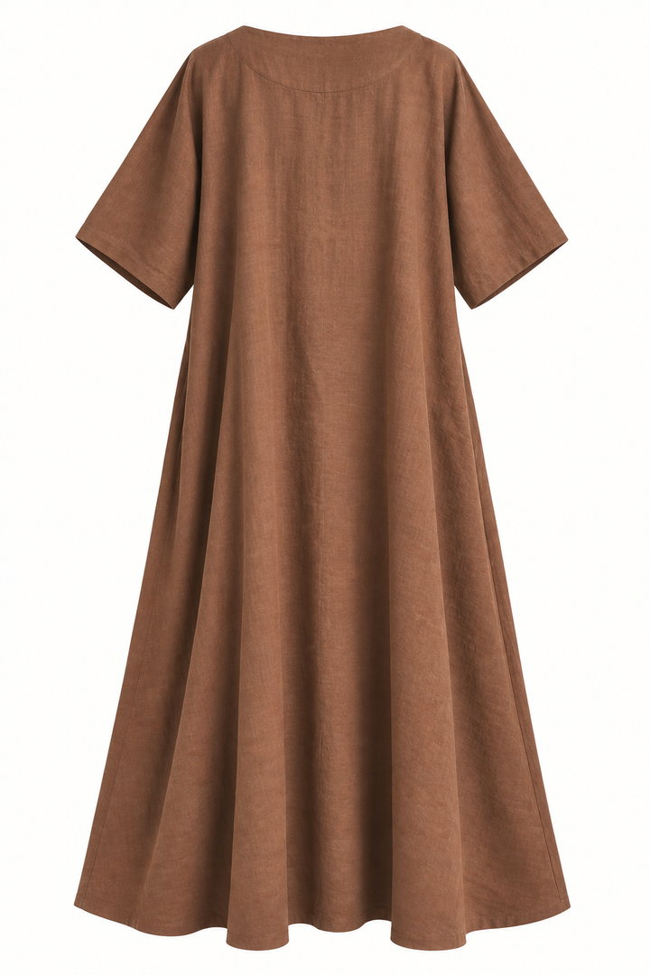 Sahara linen dress chocolate