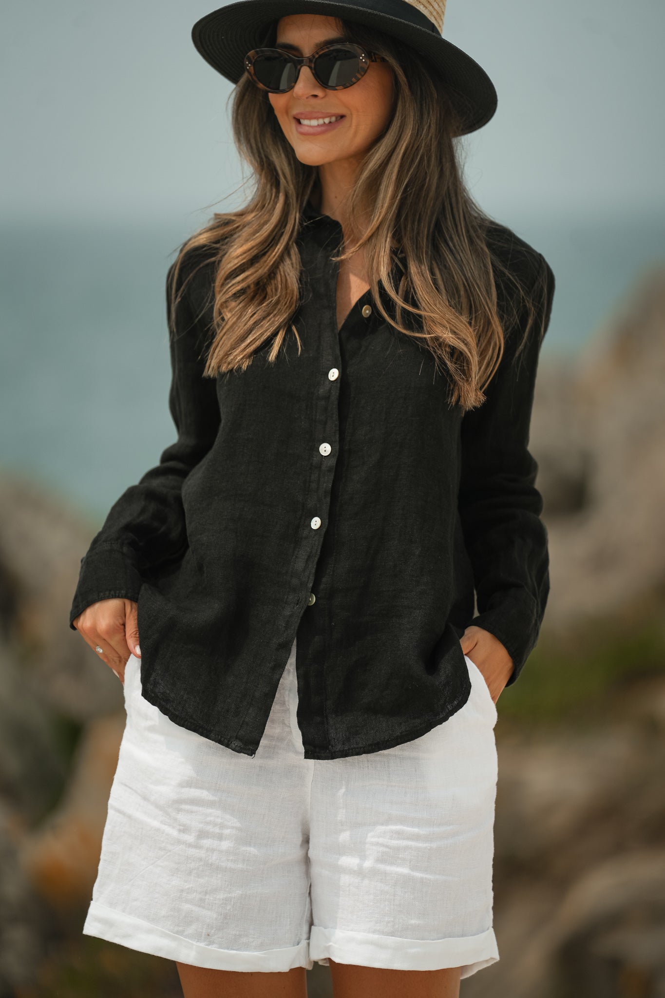 Linen Black Shirt