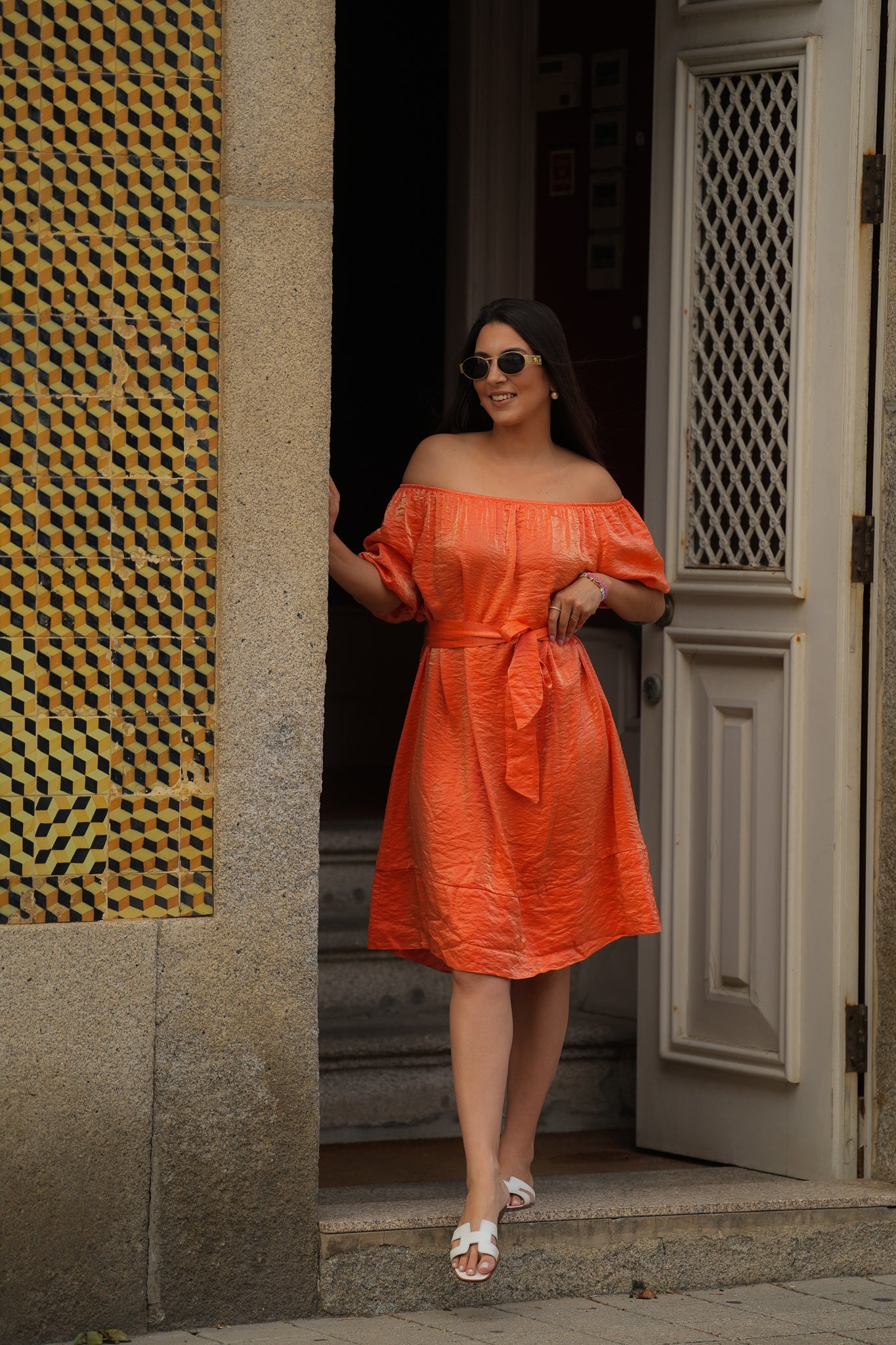 Victoria Short Dress Orange