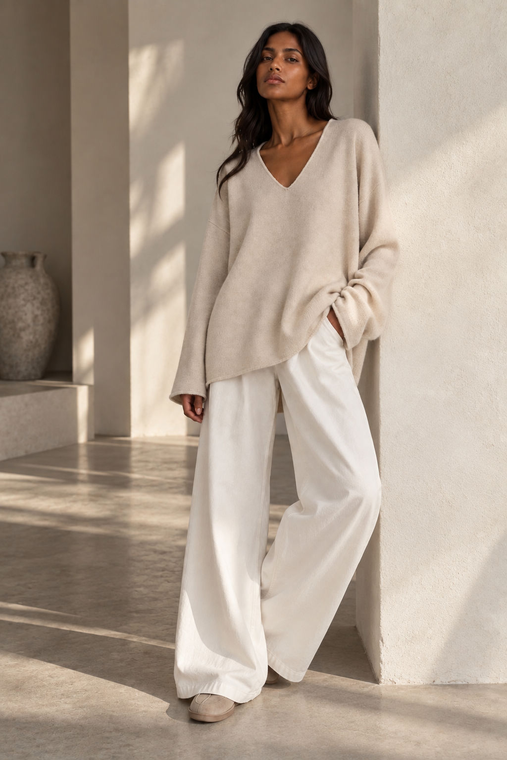 Monica Knit Sweater Sand Beige