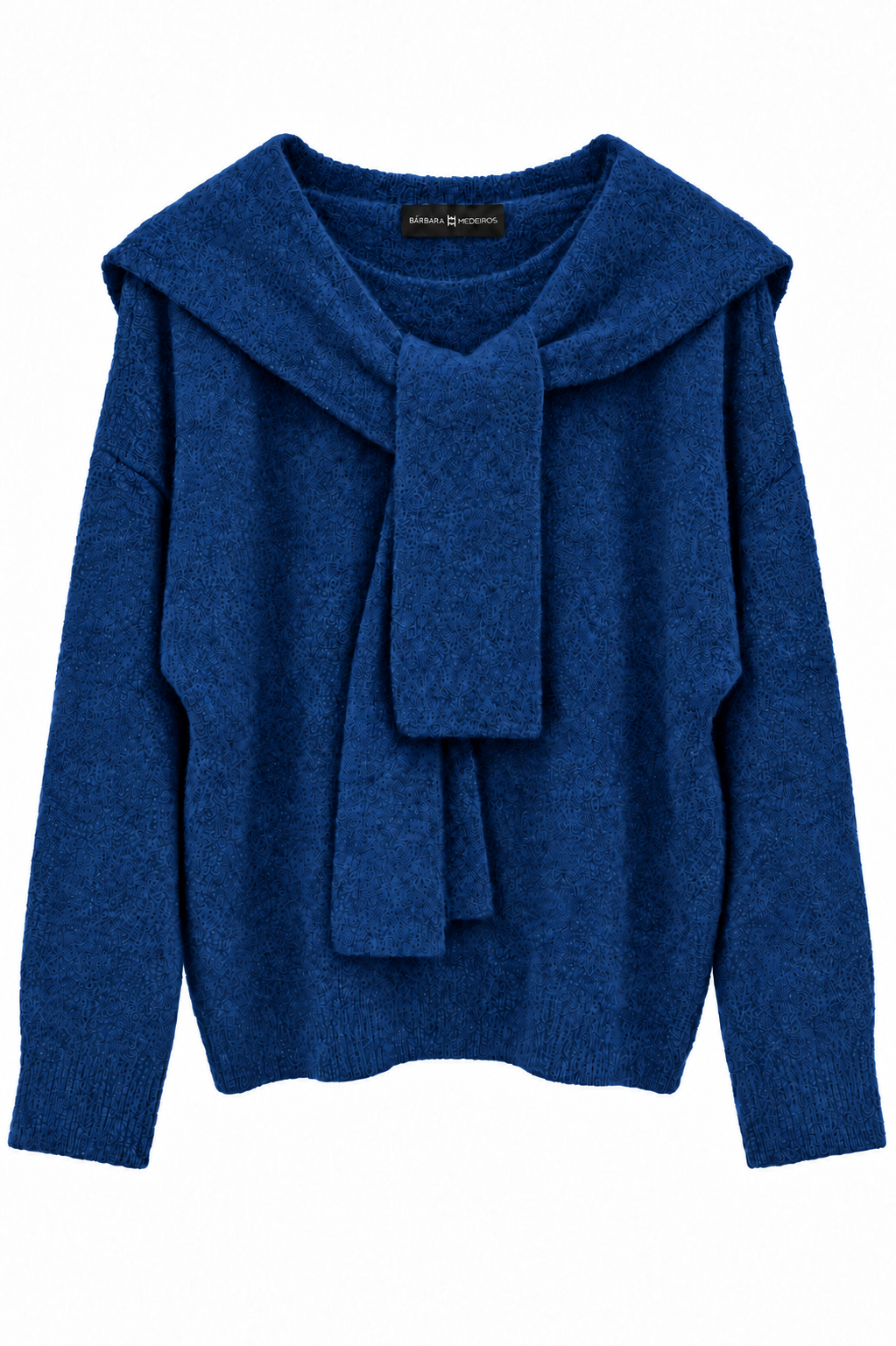 Alícia Scarf Knit Sweater Blue
