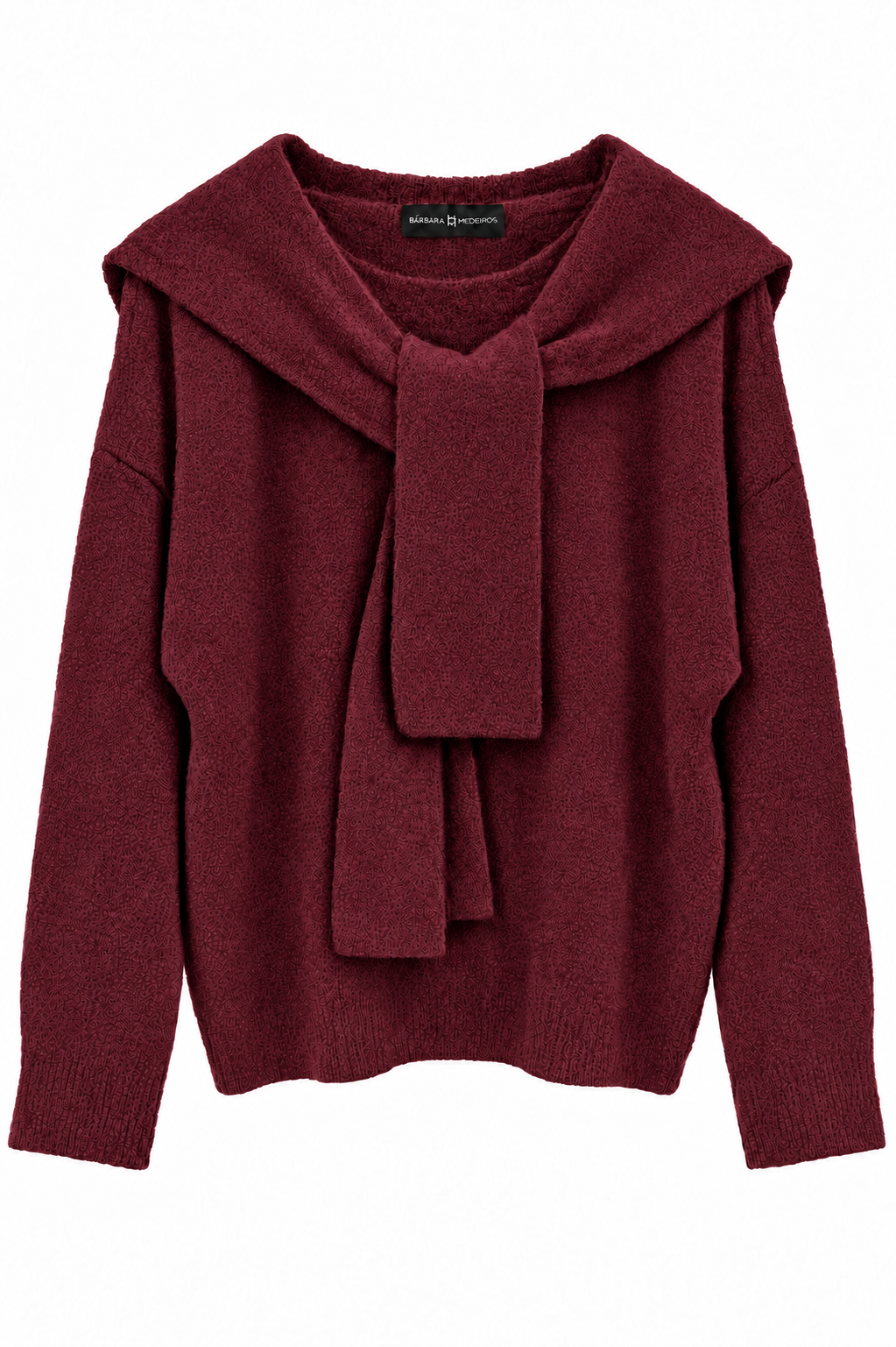 Alícia Scarf Knit Sweater Burgundy