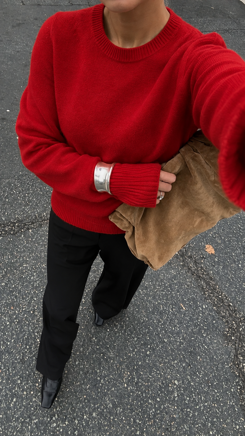 Cashmere Crew Neck Sweater red