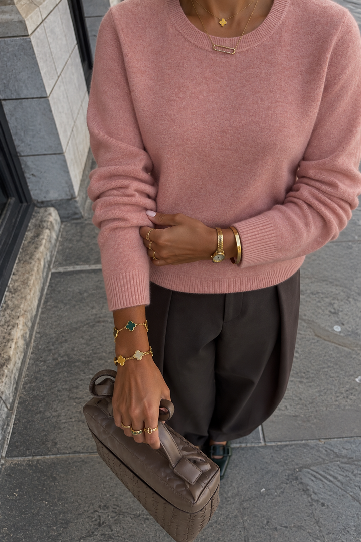 Cashmere Crew Neck Sweater soft rose
