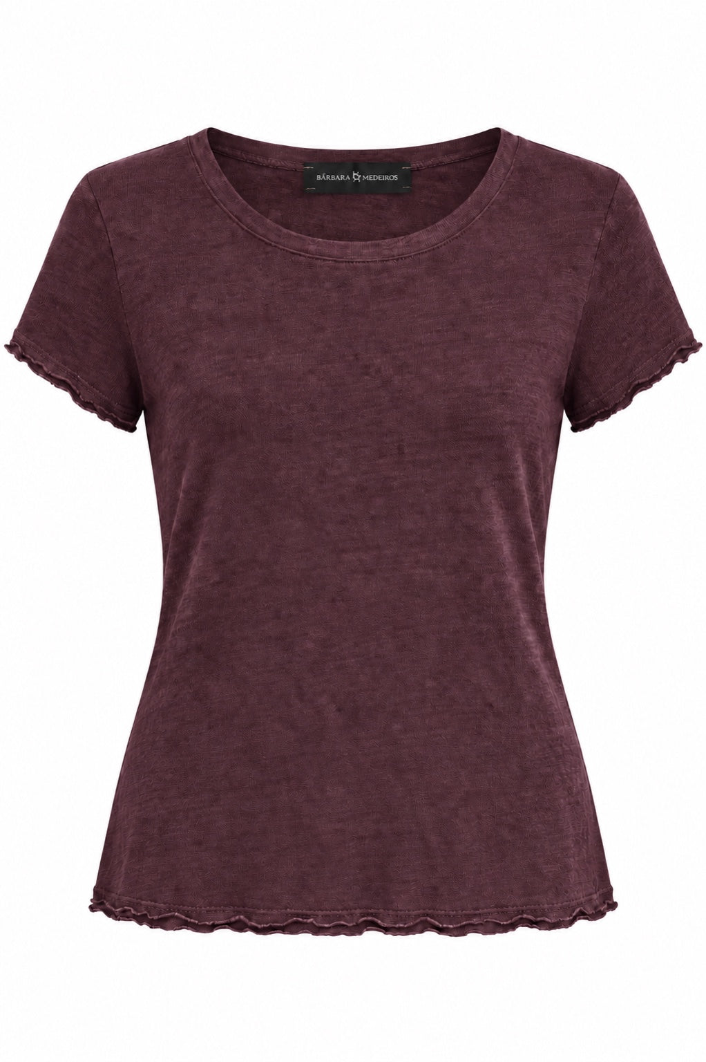 Lina Premium Linen T-Shirt Aubergine